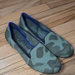 Rothy's Green and Blue Patterned Loafers